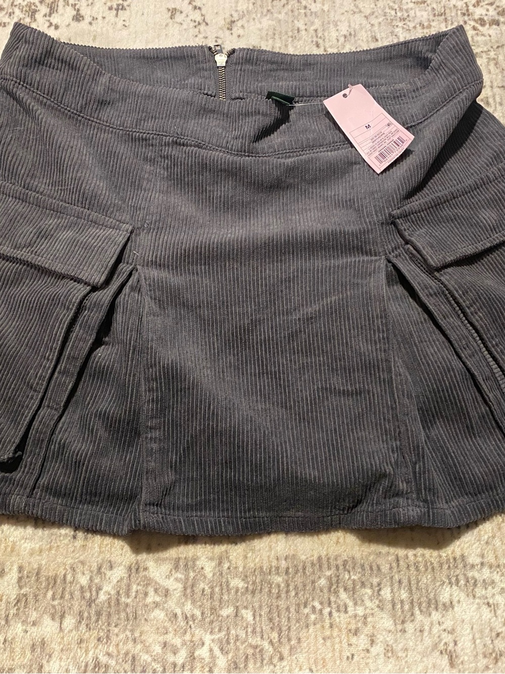 wild fable Gray Corduroy Mini Skirt with Front Flap Pockets